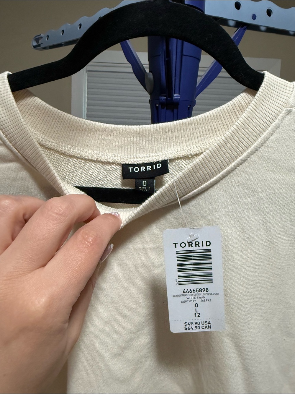 NWT- Torrid Size 0 French Terry Contrast Sweatshirt - Picture 9 of 11